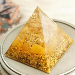 Lucky Citrine Orgonite Pyramid